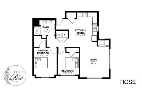 a floor plan of a house with a bedroom and a living room
